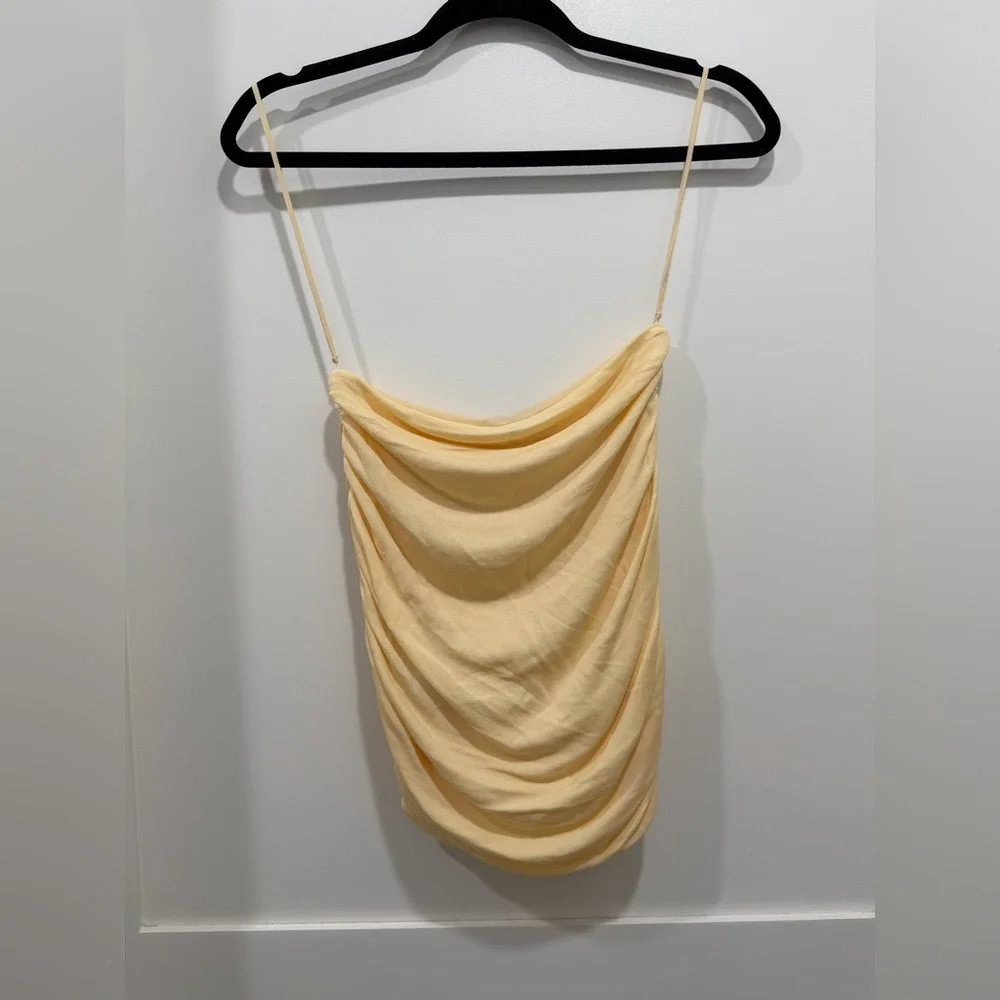 Tory Burch Ruched Mini Skirt Butter Yellow XS